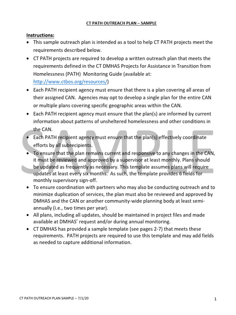 Outreach Plan SAMPLE v3 | PDF | Emergency Management | Mental Health