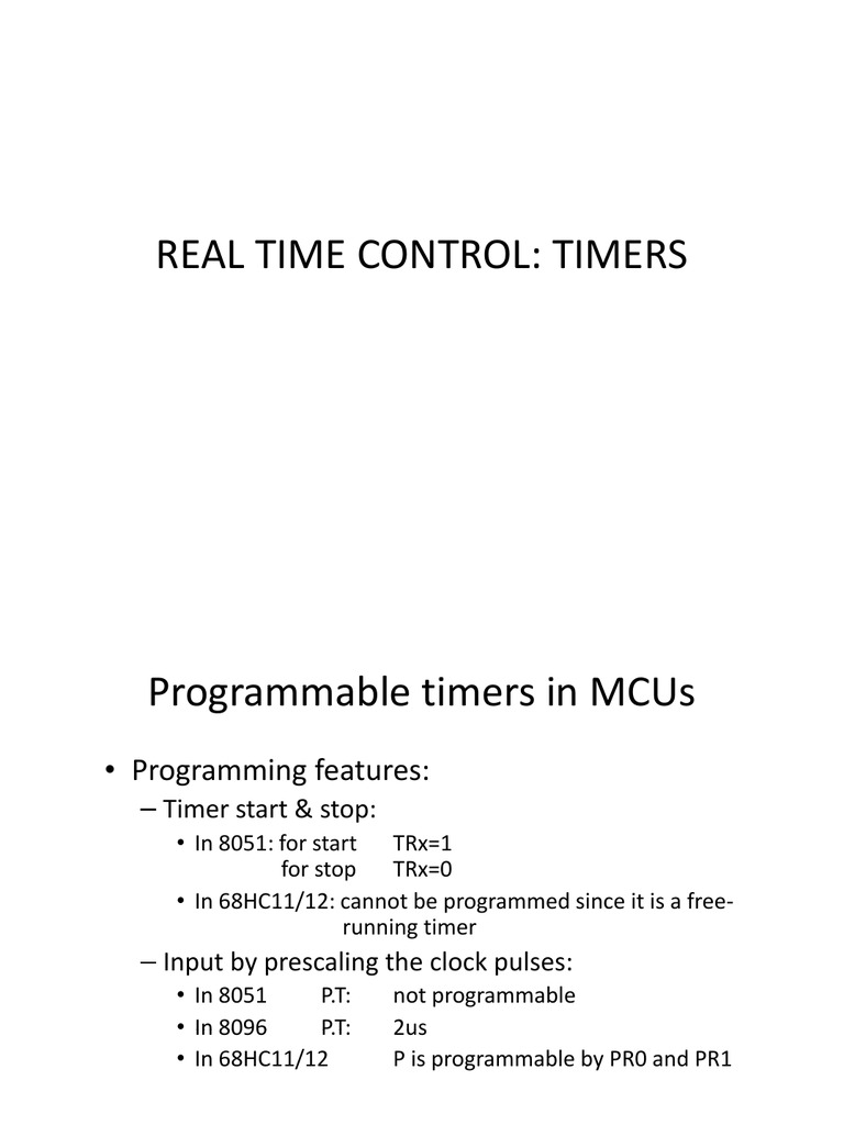 Real Time Control Timers PDF Timer Integrated Circuit