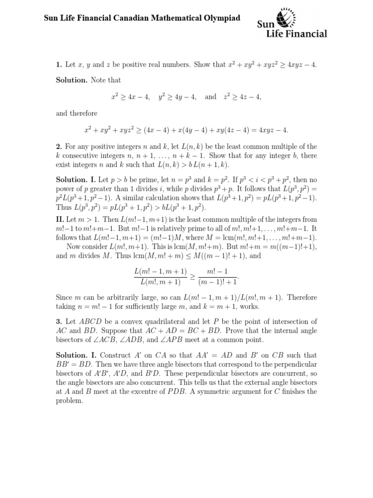 Mathematical Proofs and Solutions | PDF | Sequence | Mathematics