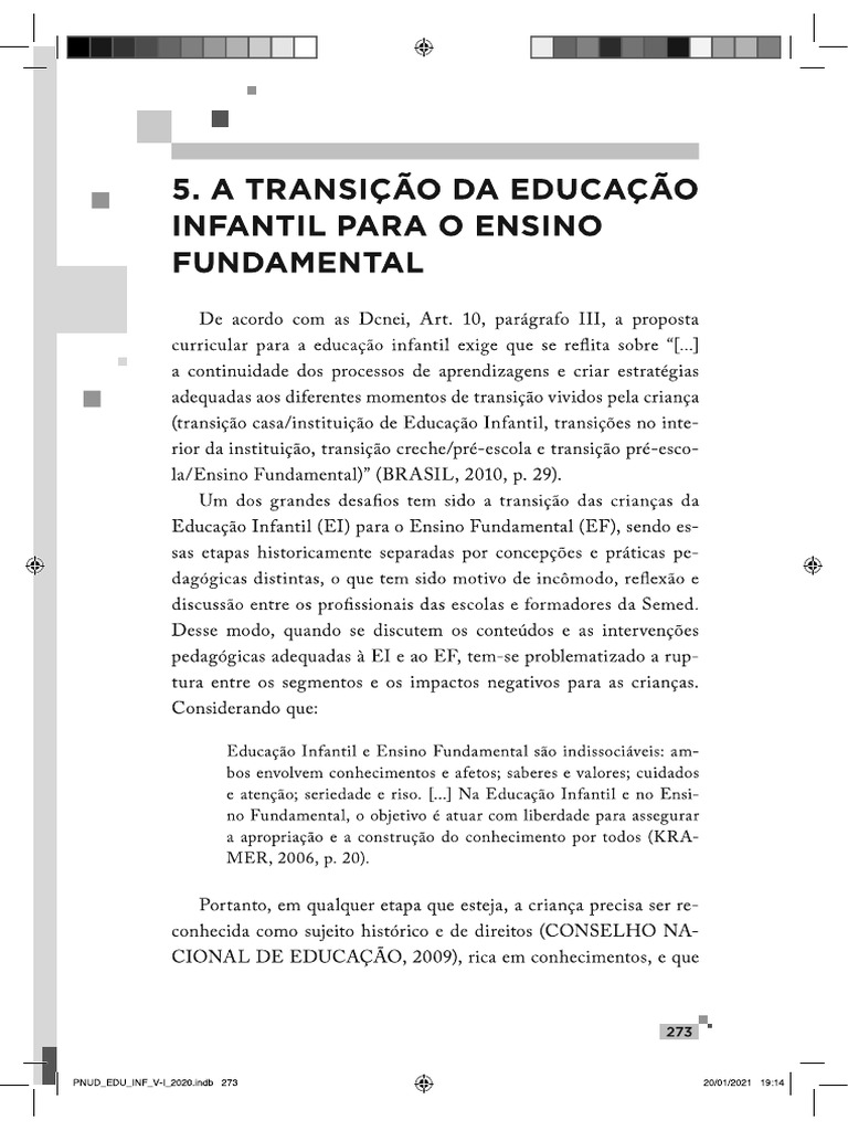 A Transição Da EI para o EF RCMEI Maceió | PDF