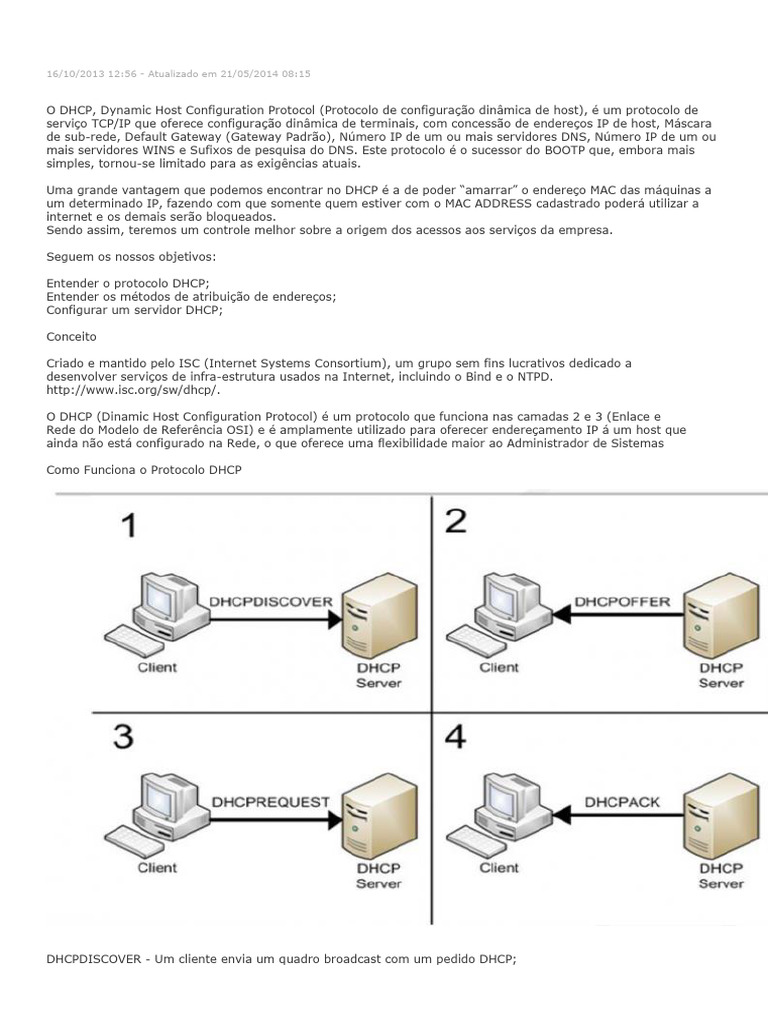 Configuração de Servidor DHCP no Linux | PDF | Endereço de IP | Padrões ...