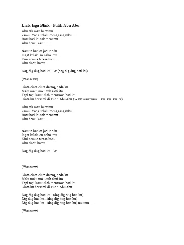 Lirik Lagu Blink Omg Arsia Lirik