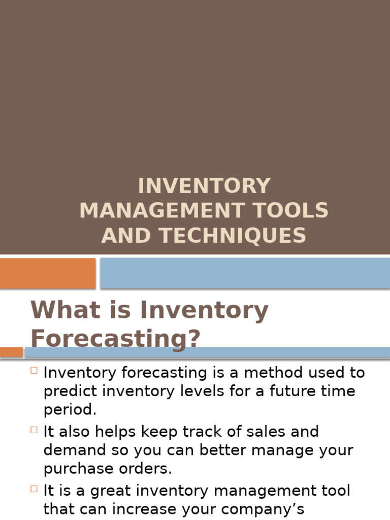 Inventory Forecasting Techniques Explained | PDF | Forecasting | Inventory
