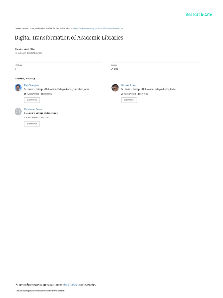 Digital Transformationof Academic Libraries Developmentsand Encounters ...