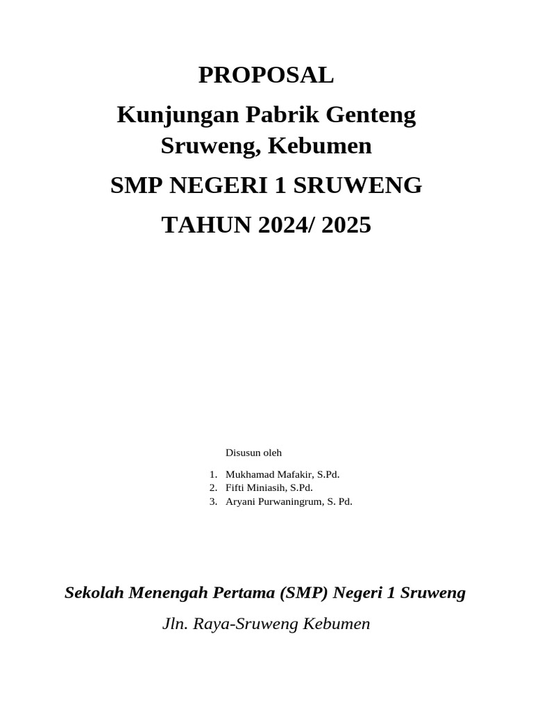 RAB Kunjungan Pabrik Genteng Kelas 8 | PDF