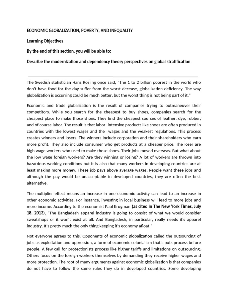 Globalization: Poverty and Inequality | PDF | Wealth | Economic Inequality