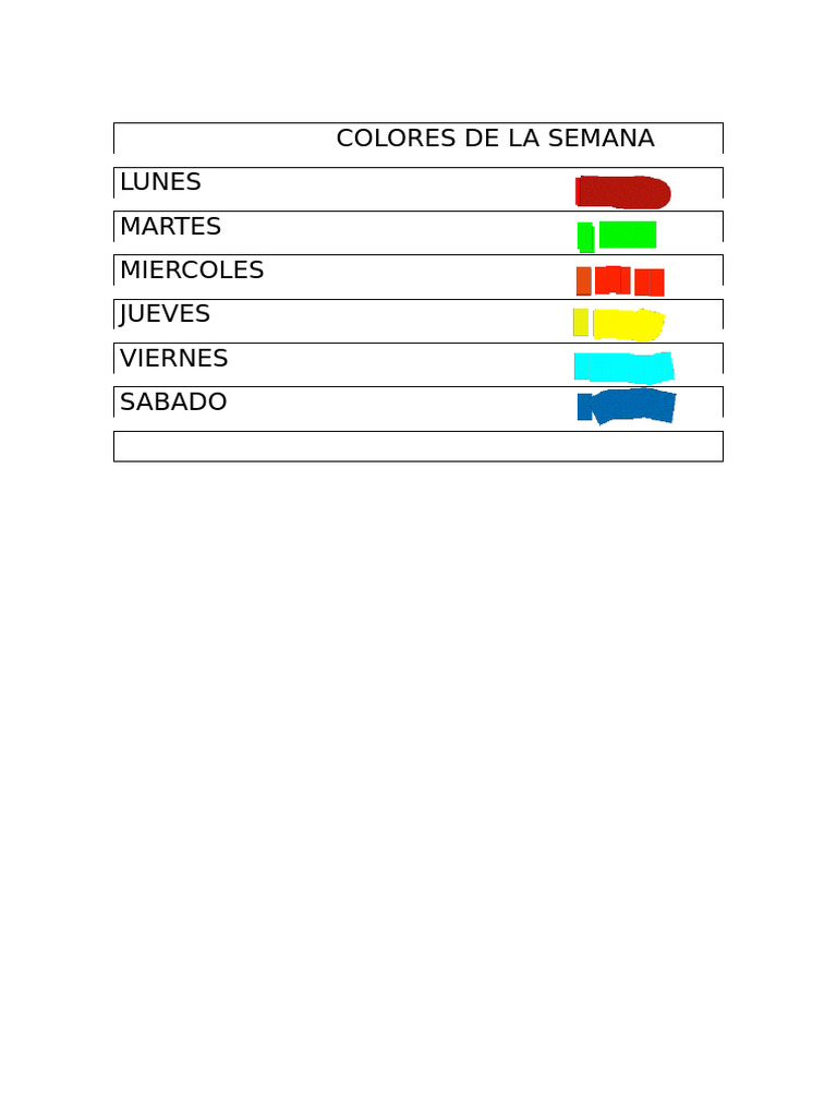 Colores de La Semana | PDF
