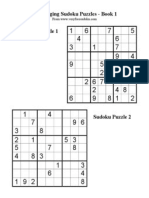 Challenging Sudoku Puzzles - Book 1 Sudoku Puzzle 1