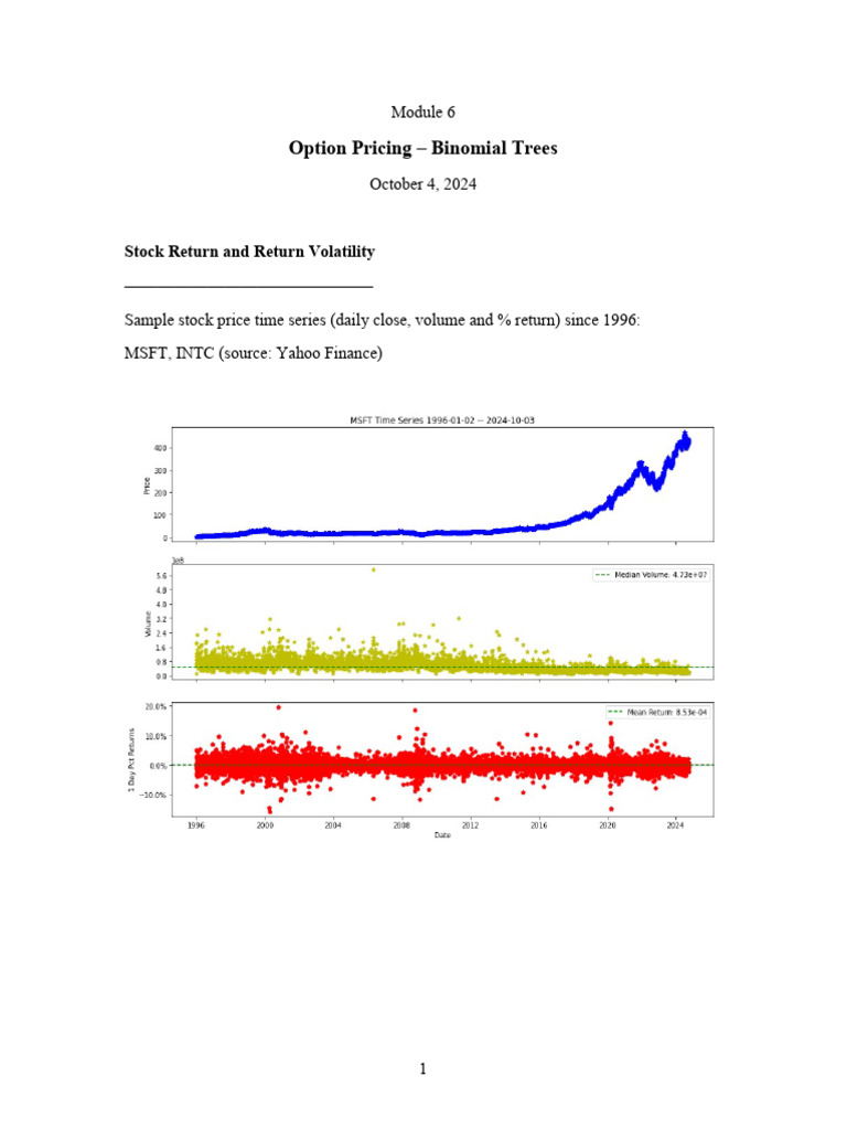 Option Pricing with Binomial Trees | PDF | Volatility (Finance) | Variance