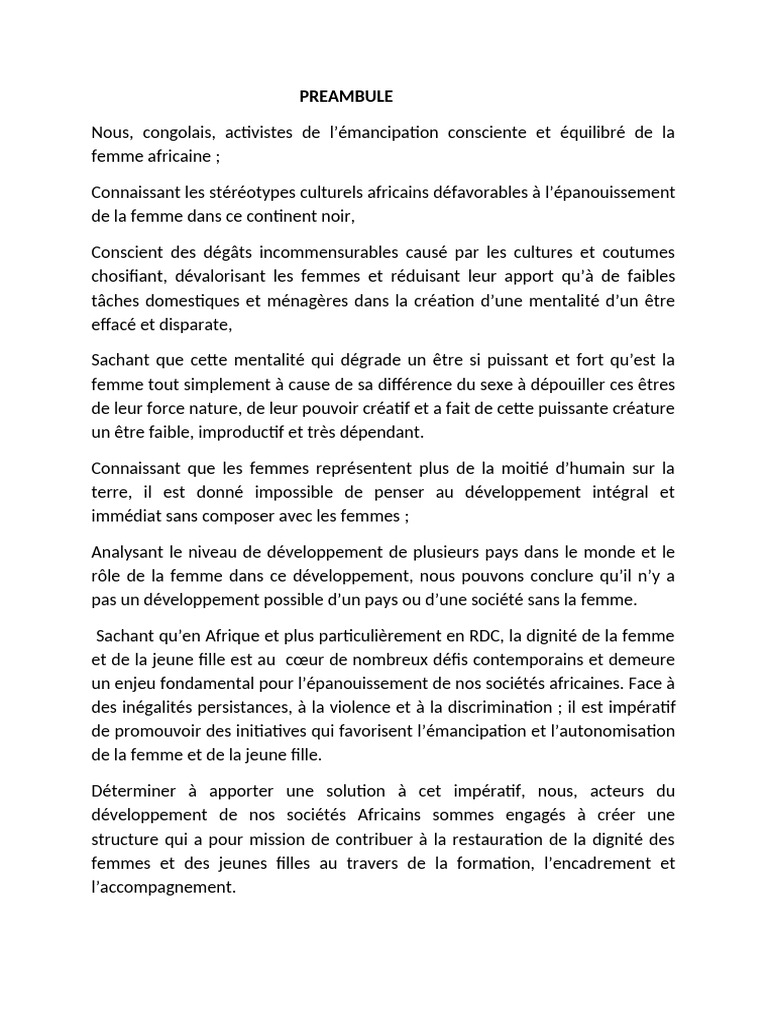 Émancipation des Femmes en Afrique | PDF | la communication | Gestion ...