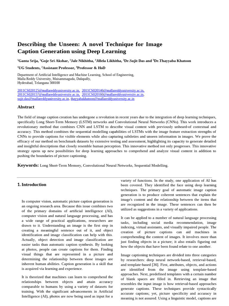 Image Caption Generation Research Paper | PDF | Deep Learning | Usability