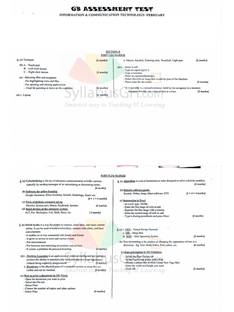 2025 FEB MOCK - Computing 2 Solution | PDF