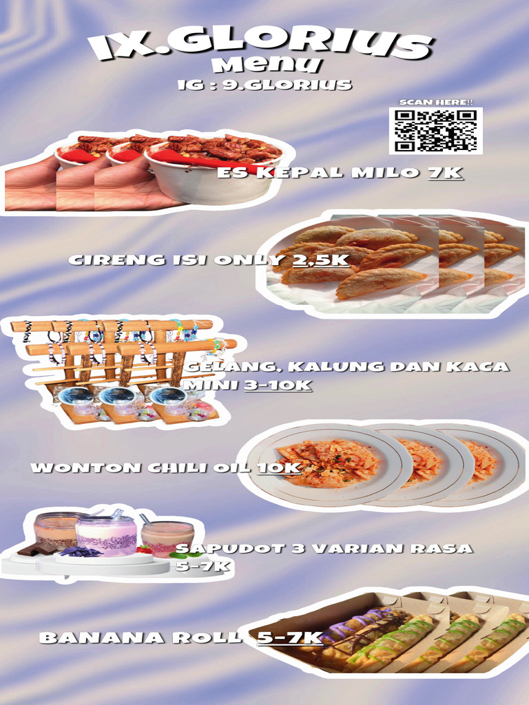 IX - Glorius Menu (60 X 160 CM) | PDF