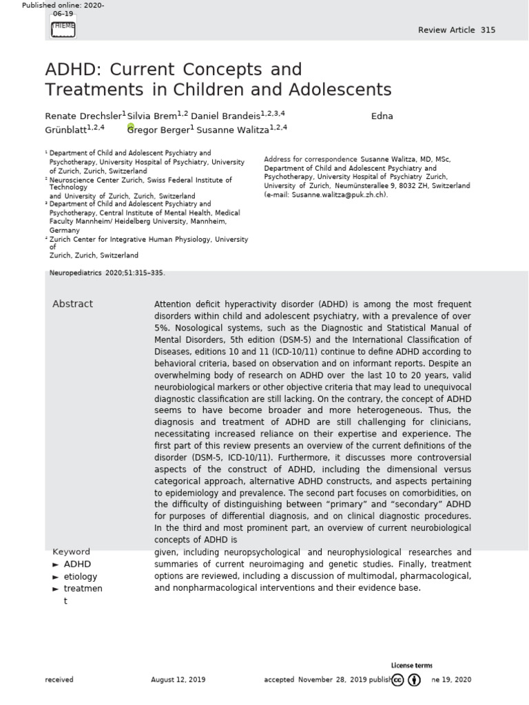 ADHD: Concepts and Treatments Overview | PDF | Attention Deficit ...