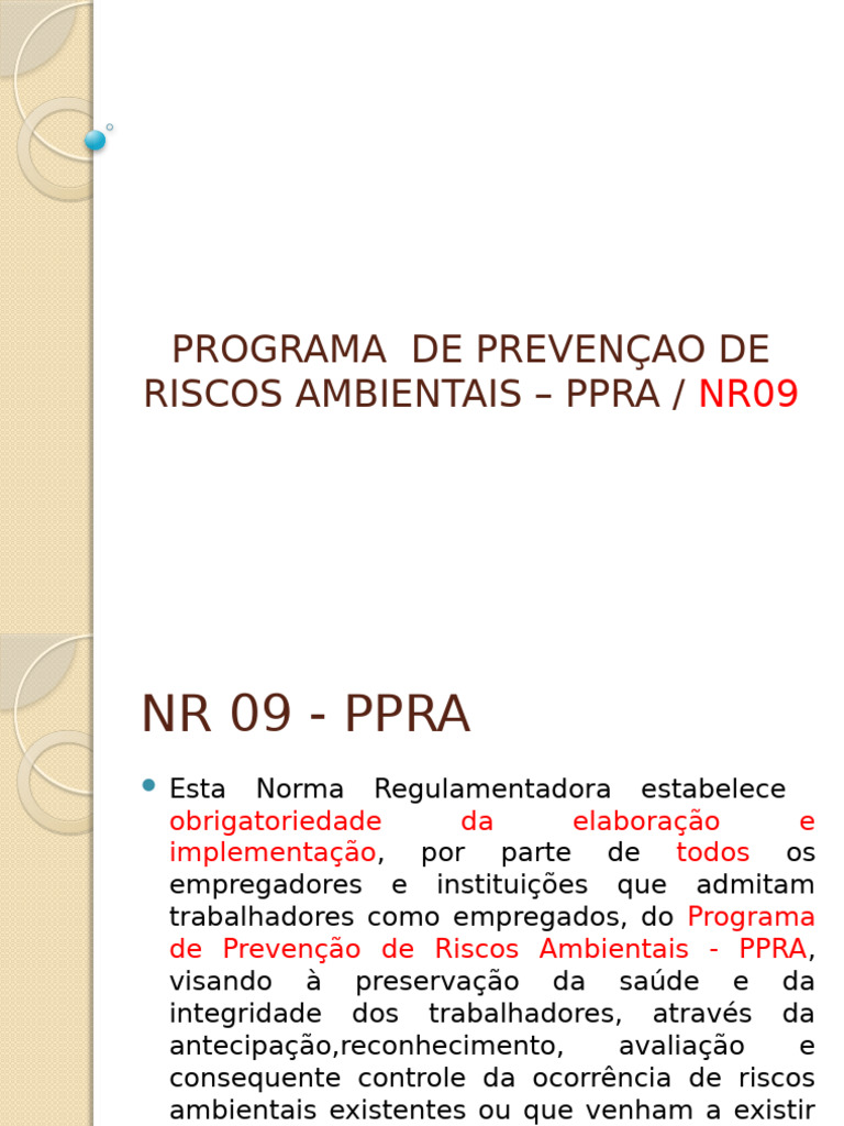 PPRA: Programa de Prevenção de Riscos | PDF | Ambiente natural | Química