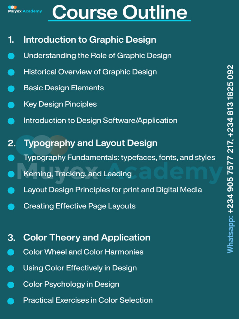 Muyex Academy Graphic Design Course Outline | PDF | Graphic Design ...