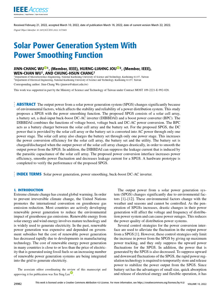 Solar Power System with Smoothing | PDF | Power Electronics | Direct ...