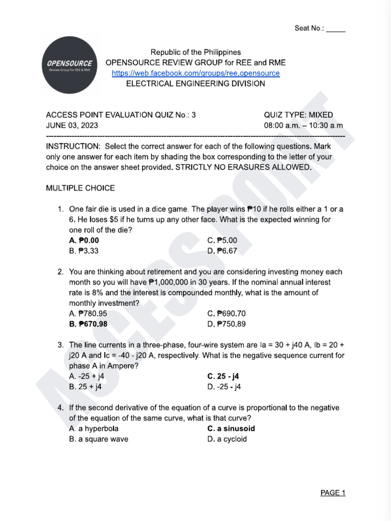 Osap - Evaluation Quiz 3 | PDF