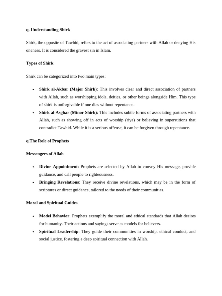 Islamic Studies Final M | PDF | Prophets And Messengers In Islam | Hadith