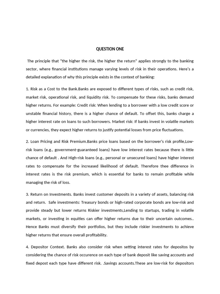 Banking Risks and Returns Explained | PDF | Financial Risk | Banks