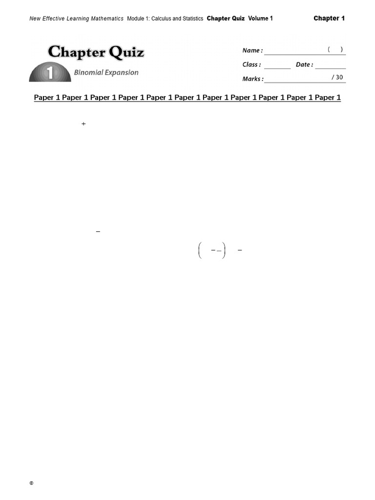 Binomial Expansion Quiz Questions | PDF | Abstract Algebra | Algebra