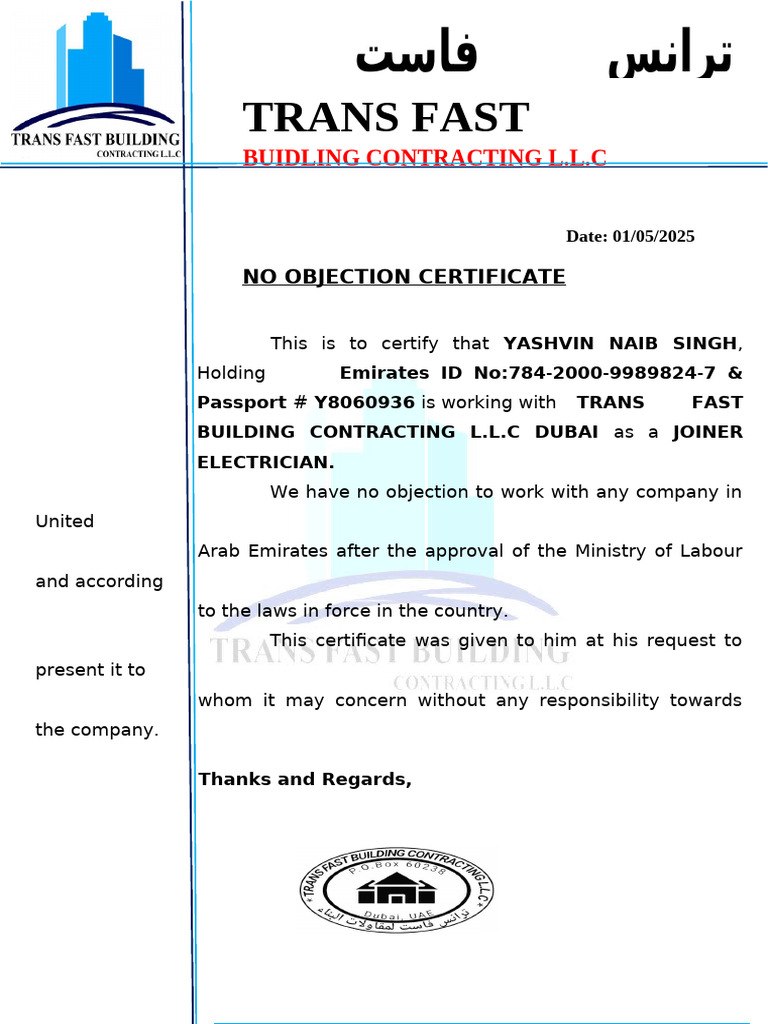 Trsnd Fast Building Contracting LLC | PDF