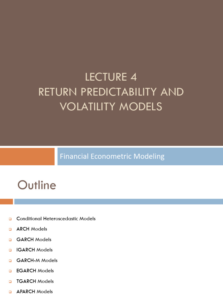 Lecture4 Return Predictability and Volatility Models PDF | PDF | Vix ...