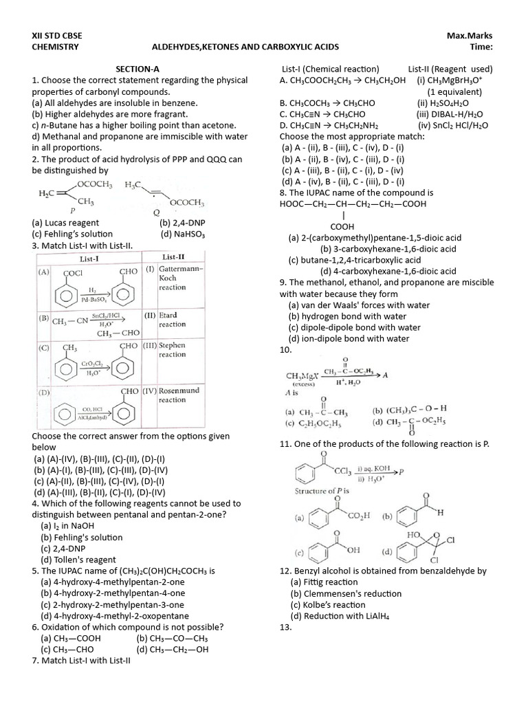 Chemistry of Aldehydes and Ketones | PDF | Aldehyde | Carboxylic Acid