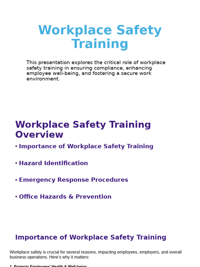 Workplace Safety Training | PDF | Occupational Safety And Health | Hazards