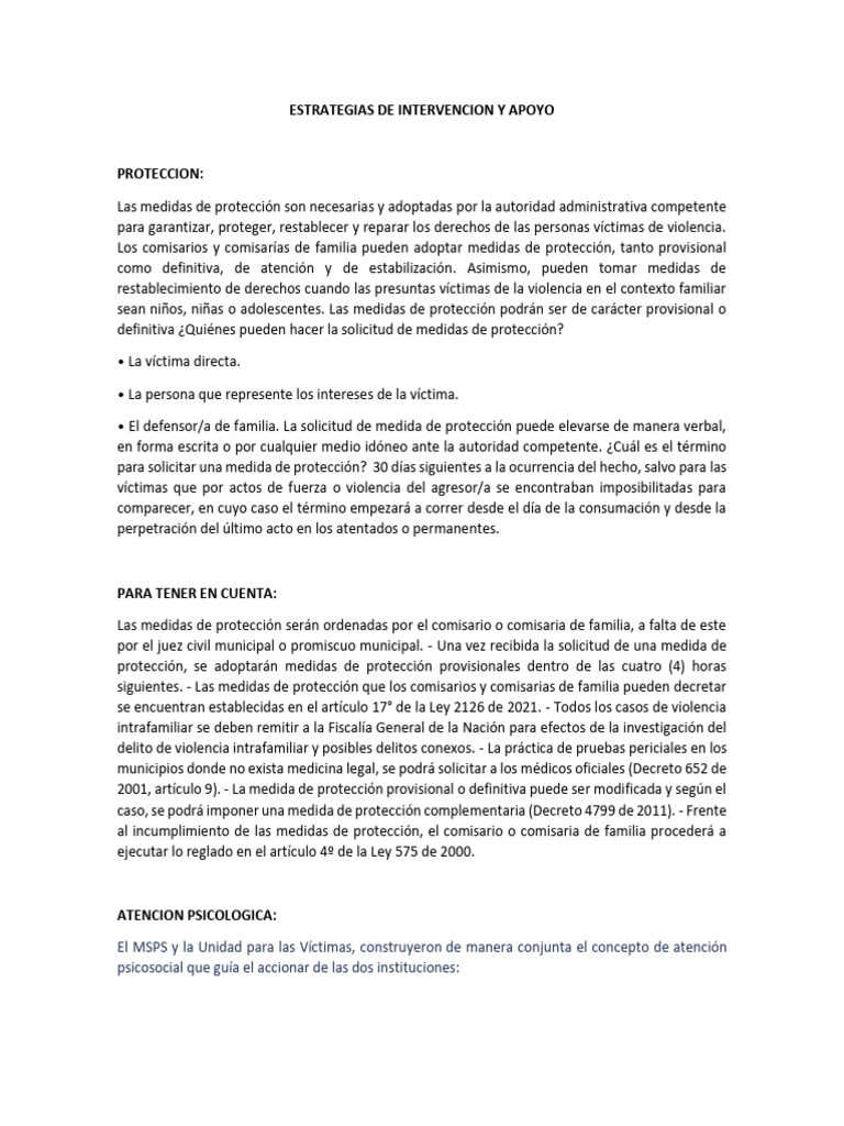 Estrategias de Intervención en Violencia Familiar | PDF | Mediación ...
