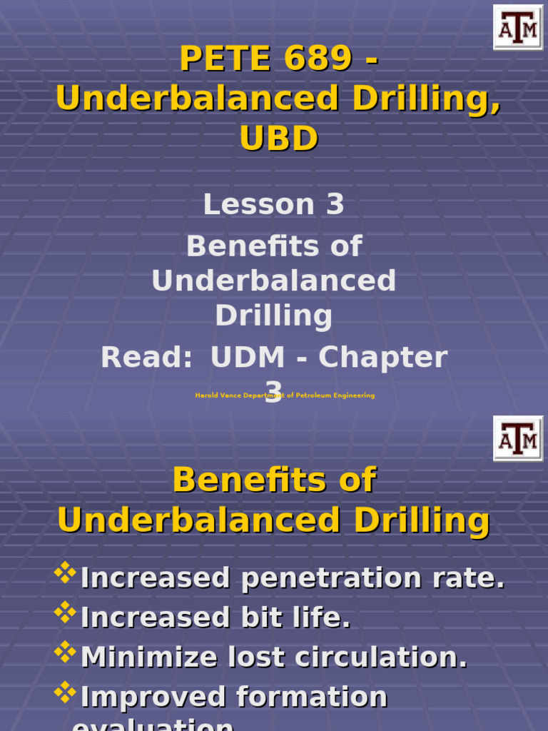 Lesson 3 Benefits of UBD | PDF | Petroleum Reservoir | Oil Well