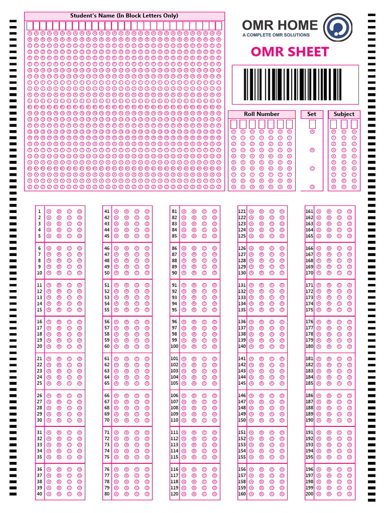 200 Question OMR Sheet Sample | PDF