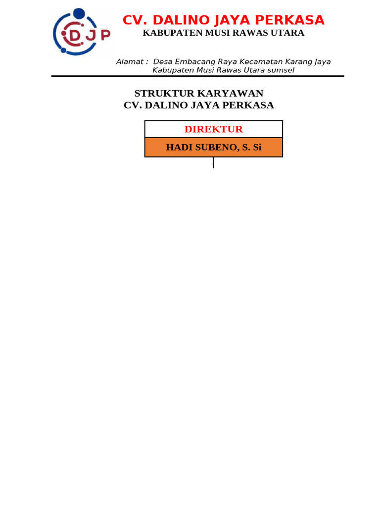 Struktur dan Modal CV. Dalino Jaya Perkasa | PDF