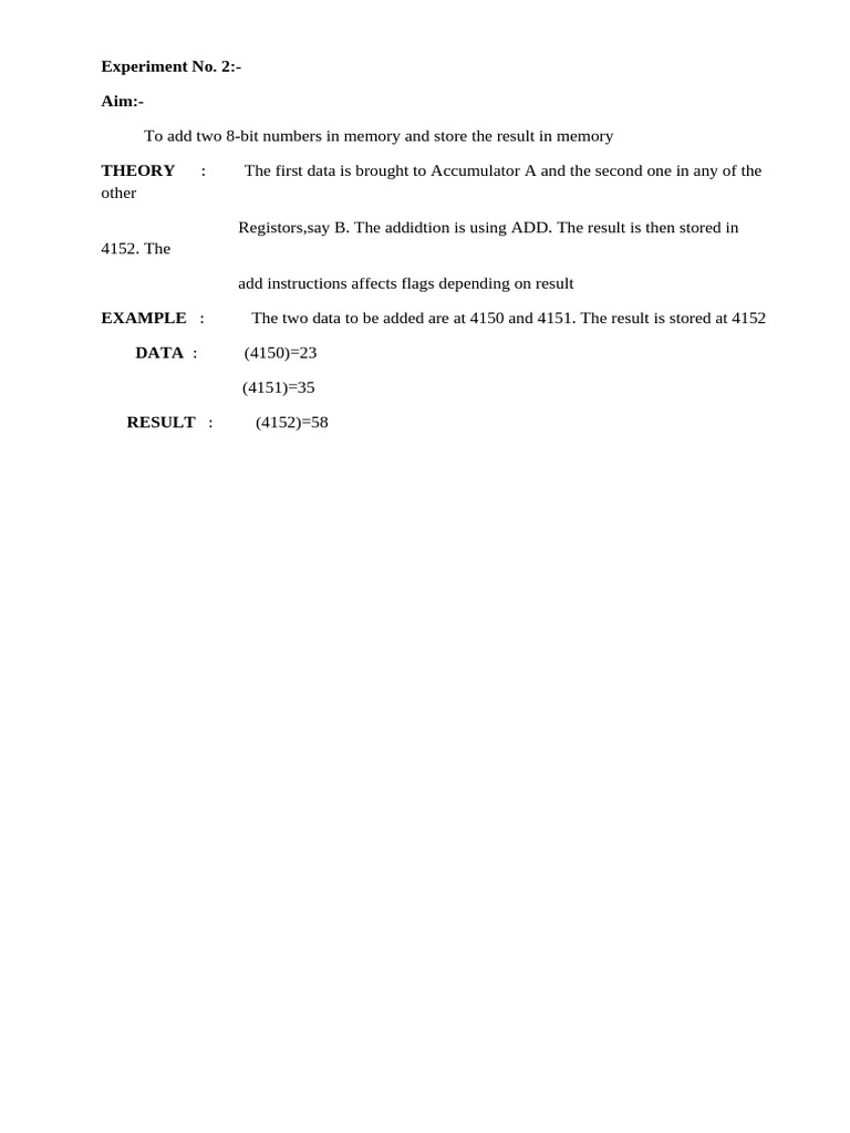 Ex-2 | PDF | Assembly Language | Computer Hardware