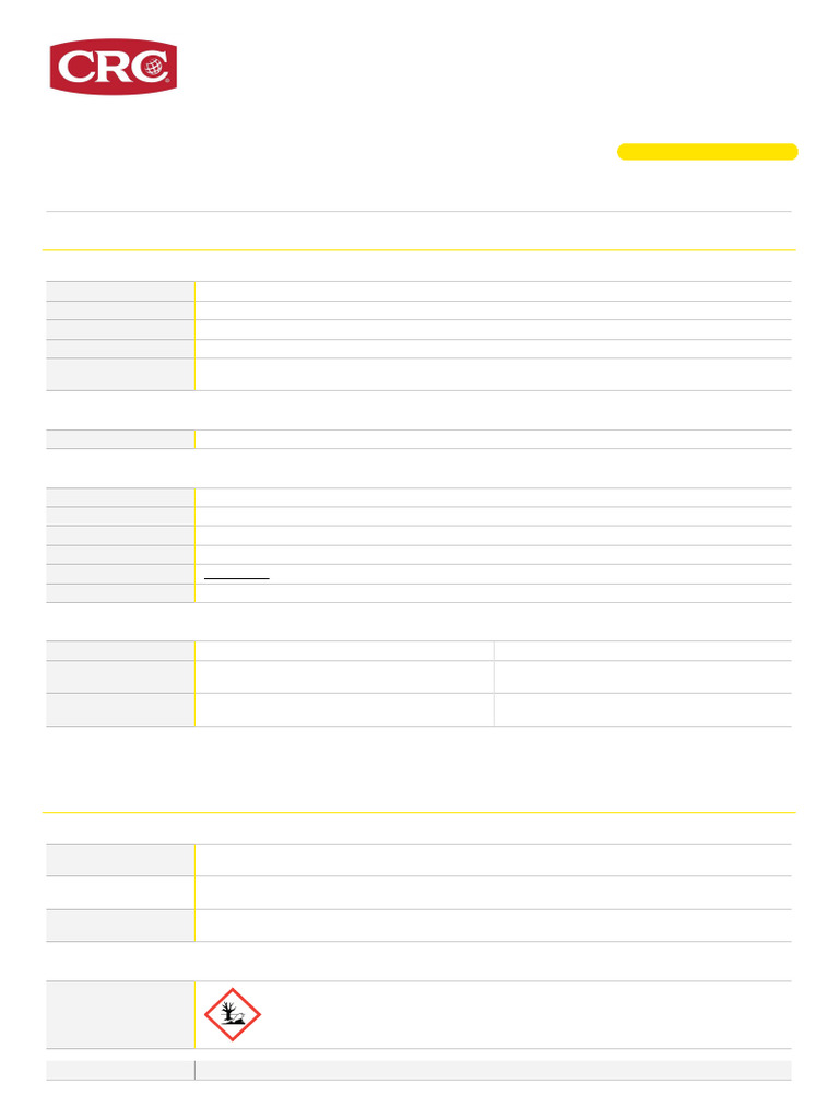 CRC 556 Multipurpose Safety Data Sheet | PDF | Dangerous Goods | Waste ...
