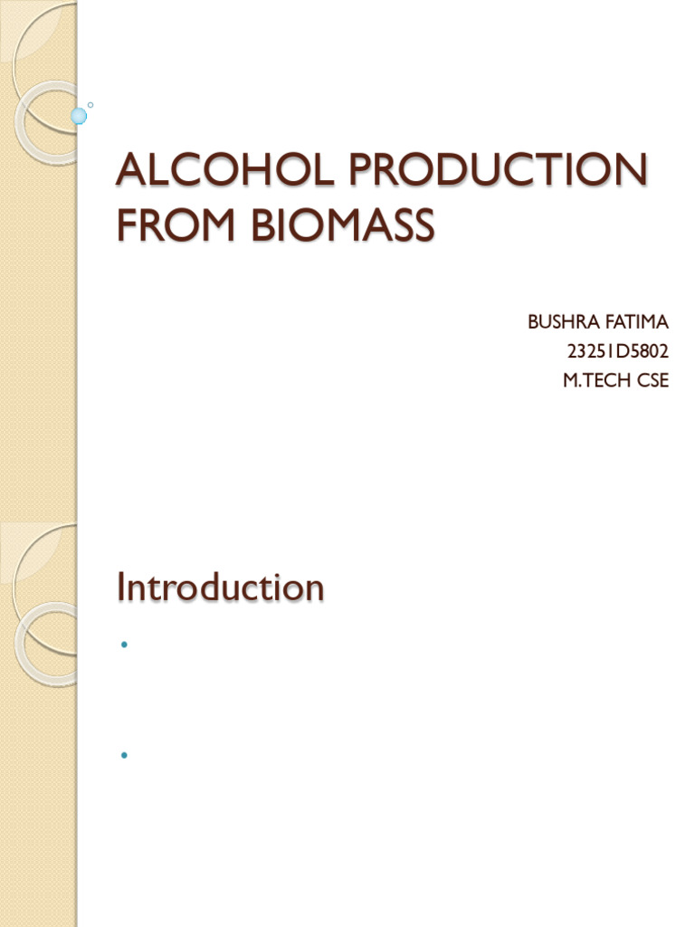 Ethanol Production from Biomass | PDF | Ethanol | Biofuel
