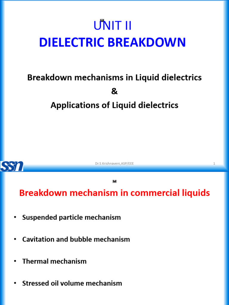 Breakdown Mechanisms in Liquid Dielectrics | PDF | Electrical Breakdown ...