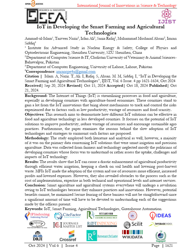 IoT Innovations in Smart Farming | PDF | Internet Of Things | Agriculture