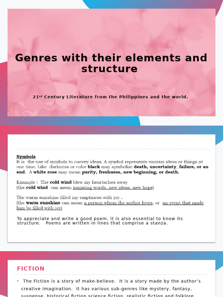 Elements and Structure of Literary Genres | PDF | Plot (Narrative) | Genre