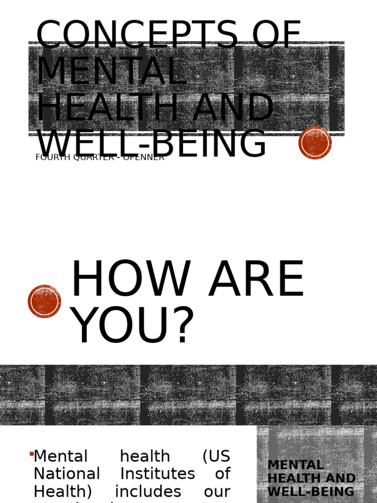 Concepts of Mental Health and Well Being | PDF | Mental Health ...