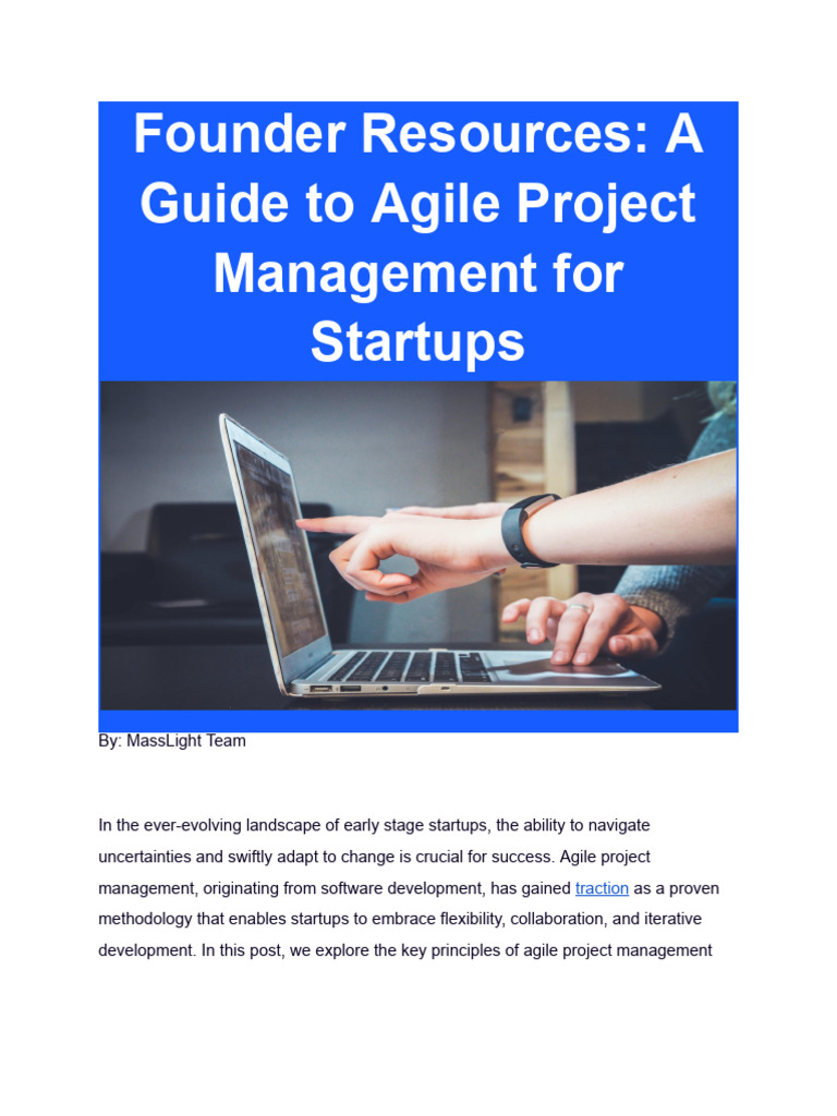 Agile Project Management for Startups | PDF | Agile Software ...