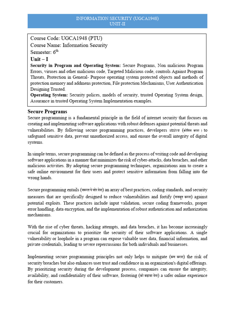 Secure Programming and Malware Prevention | PDF | Computer Virus | Malware