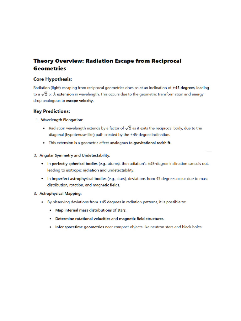 Radiation Escape From Reciprocal Geometries | PDF