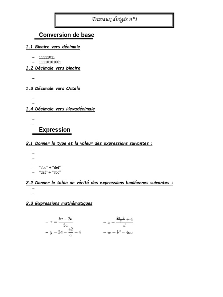 Conversion et algorithmes en Python | PDF | Python (Langage de ...