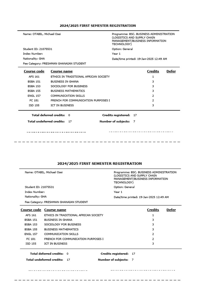Download Your Registration Slip Guide | PDF | Ghana | Access Control