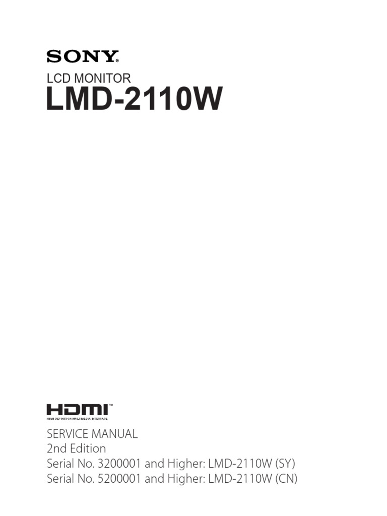 Sony LMD-2110W | PDF | Backlight | Personal Computers