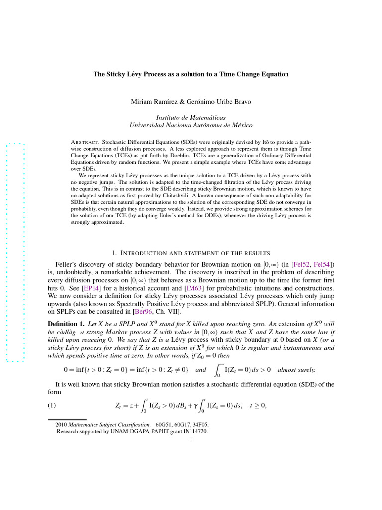 2301.00063v2 | PDF | Stochastic Differential Equation | Brownian Motion