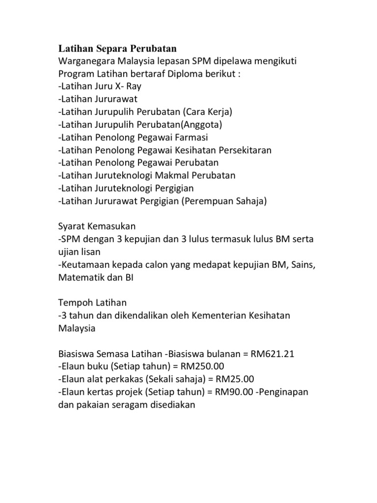 Latihan Separa Perubatan Pdf