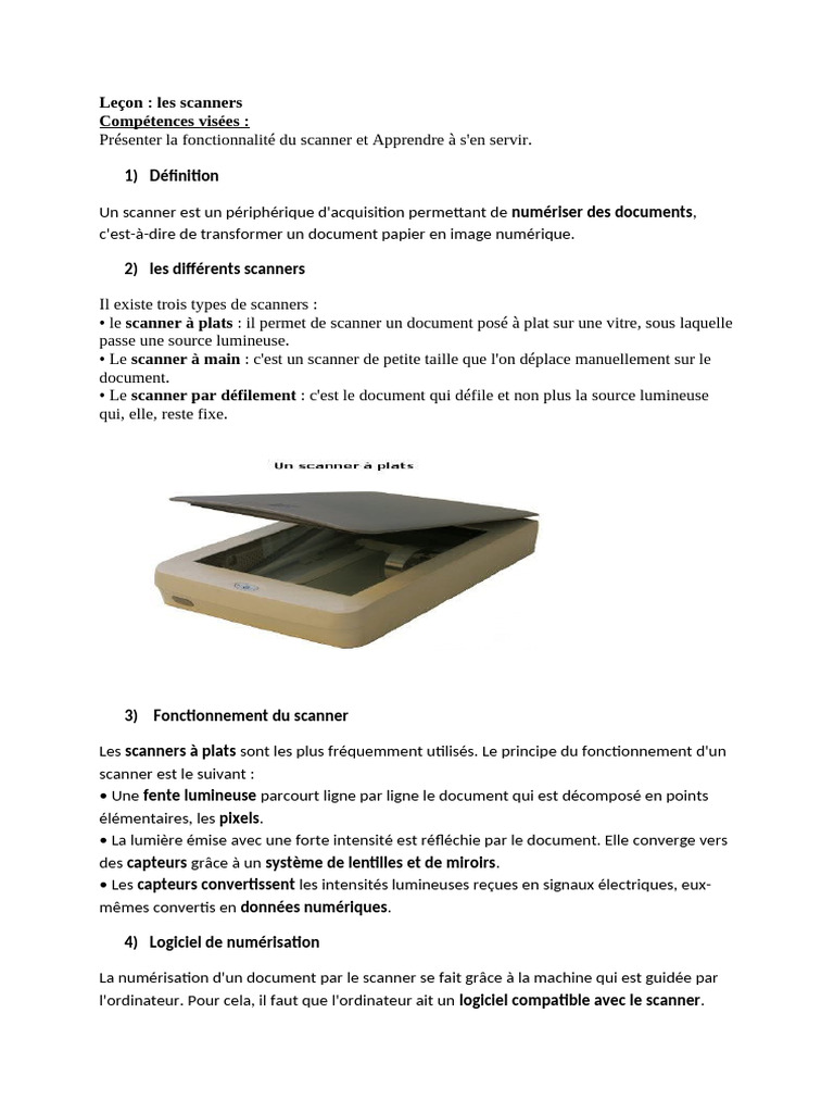 Utilisation et fonctionnement des scanners | PDF