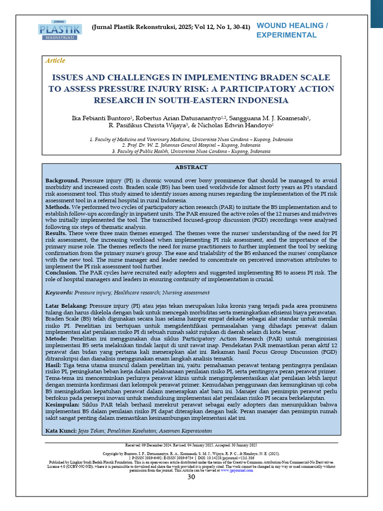 Issues and Challenges in Implementing Braden Scale | PDF | Nursing ...